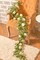 5.91FT Artificial Eucalyptus Garland with Flowers, Fake Rose Gypsophila Garland, Faux Floral Garland Greenery Garland for Wedding Home Party Craft Art Table Runner Decor (White, 1)